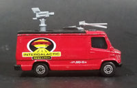 1999 Matchbox Intergalactic Research TV News Truck Van Red Die Cast Toy Car Vehicle - Treasure Valley Antiques & Collectibles