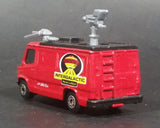 1999 Matchbox Intergalactic Research TV News Truck Van Red Die Cast Toy Car Vehicle - Treasure Valley Antiques & Collectibles