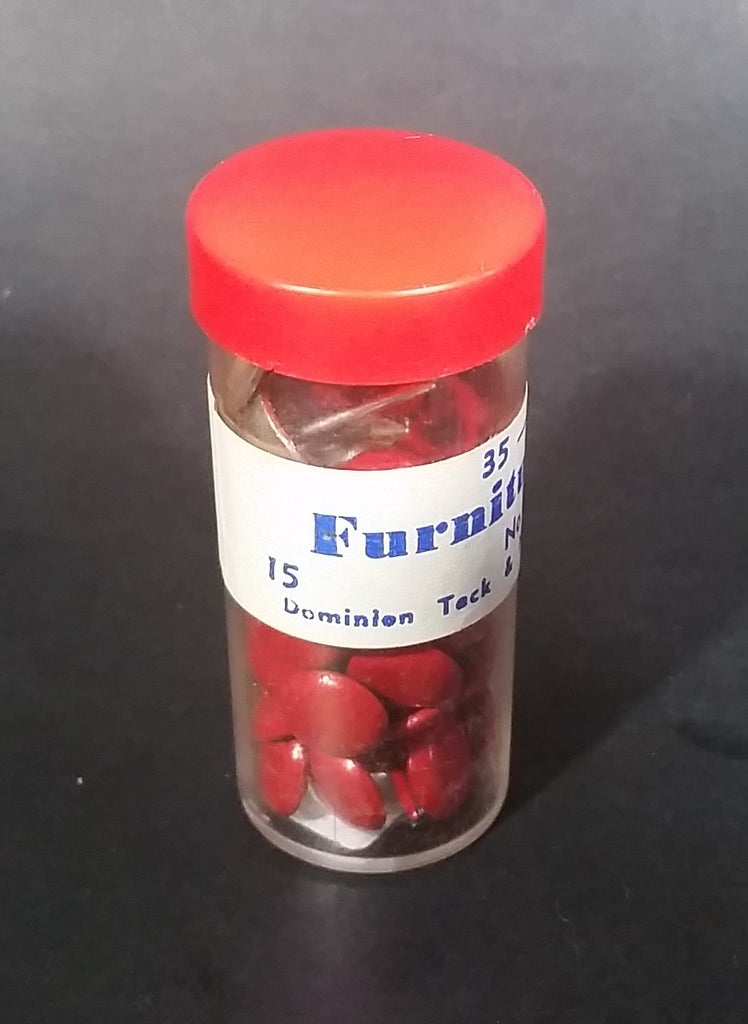 Vintage Red Furniture Nails from Dominion Tack and Nail Co. Ltd