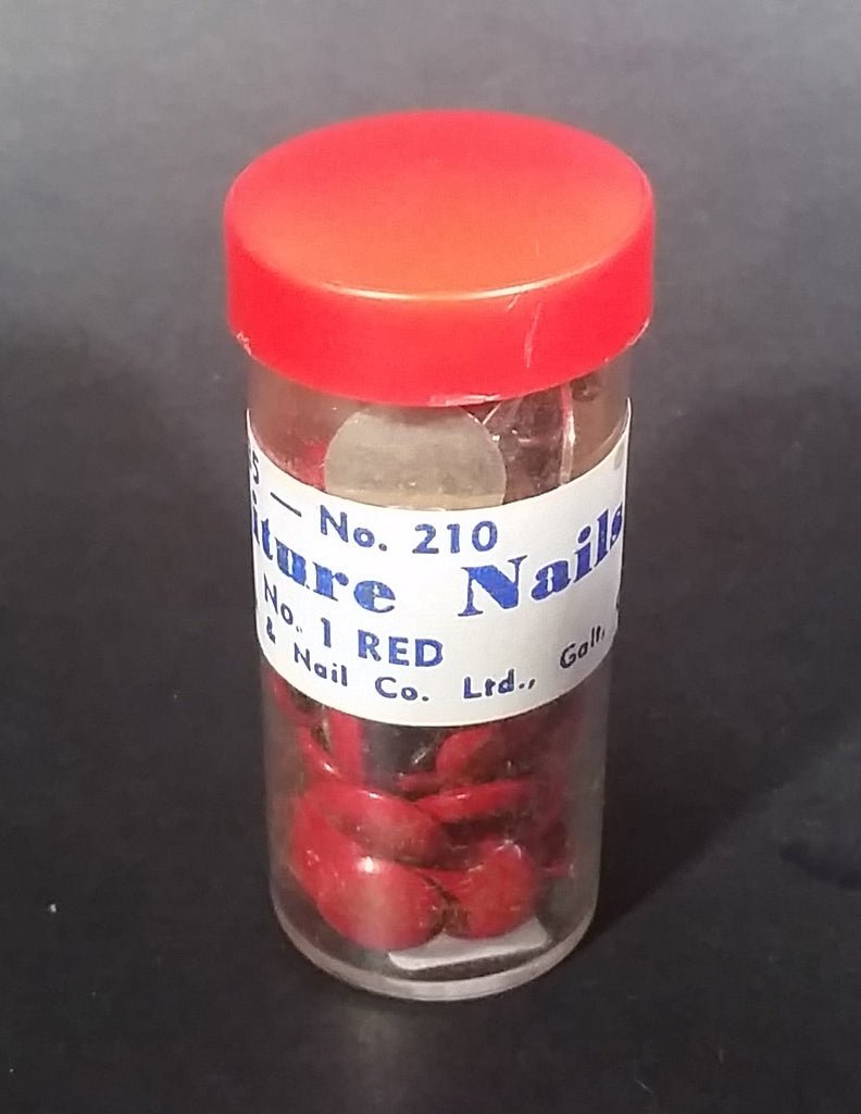 Vintage Red Furniture Nails from Dominion Tack and Nail Co. Ltd