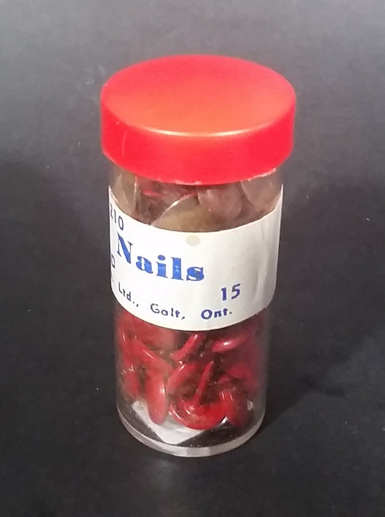 Vintage Red Furniture Nails from Dominion Tack and Nail Co. Ltd