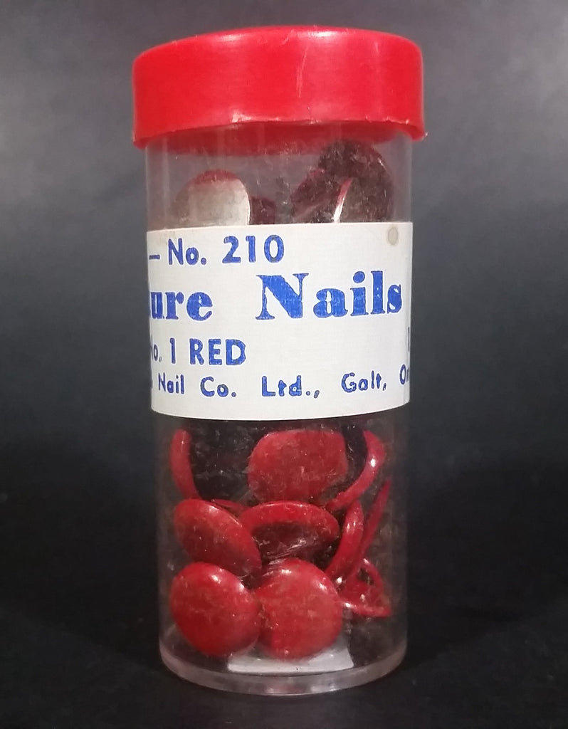 Vintage Red Furniture Nails from Dominion Tack and Nail Co. Ltd