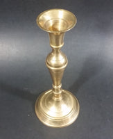 Vintage Solid Brass Three Part 7" Tall Thin Heavy Candle Holder - Made in India - Treasure Valley Antiques & Collectibles