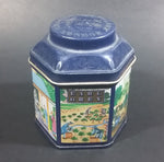 1984 Earl Grey Tea Crabtree & Evelyn London Hexagon Shaped Blue Tea Tin Collectible - Treasure Valley Antiques & Collectibles