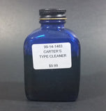 Vintage Carter's Instant Type Cleaner. Cobalt Blue Bottle with Box and Brush - Treasure Valley Antiques & Collectibles