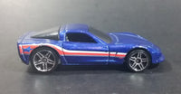 2008 Hot Wheels General Motors Chevrolet Corvette C6 Blue Die Cast Toy Car Vehicle - Treasure Valley Antiques & Collectibles