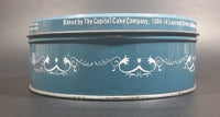 Vintage Shirley Jean Fruit Cake Embossed Cameo Style Decorative Blue and White Sweets Tin - Treasure Valley Antiques & Collectibles