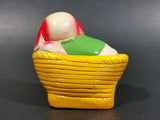 Vintage White Puppy Dog w/ Red Ears In a Yellow Basket Ceramic Pencil Sharpener - Treasure Valley Antiques & Collectibles