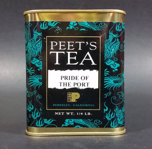 Collectible Peet's Tea Teal & Black Tin 'Pride of The Port' Berkeley, California 1/4 Lb Empty - Treasure Valley Antiques & Collectibles
