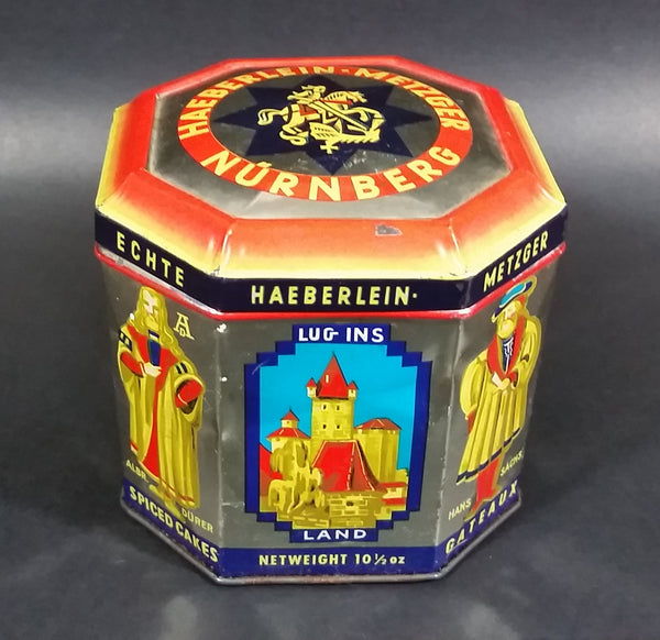 Vintage Haeberlein Metzger Nunnberg 5 Fine "Elisen" Spiced Cakes Empty Sweets Tin - Made in Germany - Treasure Valley Antiques & Collectibles