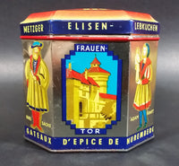 Vintage Haeberlein Metzger Nunnberg 5 Fine "Elisen" Spiced Cakes Empty Sweets Tin - Made in Germany - Treasure Valley Antiques & Collectibles