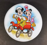 Rare Vintage Disney Mickey Mouse & Minnie Mouse in a Red Classic Car Round Tin Container