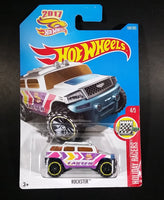 2017 Hot Wheels Holiday Racers Easter Rockster Hummer Style White Die Cast Toy Car SUV Vehicle 169/365 - New Sealed - Treasure Valley Antiques & Collectibles
