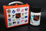 Vintage Rare 1974 Aladdin Canadian NHL Ice Hockey Orange and Black Lunch Box Thermos Set - Treasure Valley Antiques & Collectibles
