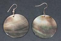 Vintage Mother of Pearl Round Disc Earrings - Treasure Valley Antiques & Collectibles