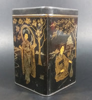 Vintage Lipton's Tea The Most Delicious The World Produces Asian Ladies Black & Gold Tin - Treasure Valley Antiques & Collectibles