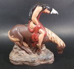 Vintage End of The Trail Ceramic Horse and Warrior Sculpture Statue Painted & Marked L.B. - Treasure Valley Antiques & Collectibles
