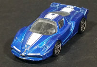 2013 Hot Wheels Ferrari FXX Blue with White Stripe Die Cast Toy Dream Car Vehicle - Treasure Valley Antiques & Collectibles