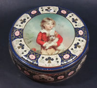 Vintage 1950s Peek Frean's Biscuits Tin with Portrait of French Boy Holding Dog by C. Bremont - Treasure Valley Antiques & Collectibles