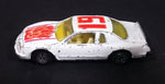 1980s Yatming Ford Thunderbird White 19 Red Flames No. 1033 Die Cast Toy Car Vehicle - Made in Thailand - Treasure Valley Antiques & Collectibles