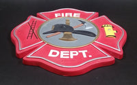 Spoontiques Fire Dept. Maltese Cross Red Stepping Stone Wall Hanging w/ Hook, Ladder, Hat, and Hydrant - Treasure Valley Antiques & Collectibles
