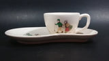 Vintage Niderviller Skiing Chalet Boy and Girl on Skis Ceramic Pottery Mug Tea and Toast Cup & Saucer Set - Treasure Valley Antiques & Collectibles