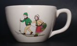 Vintage Niderviller Skiing Chalet Boy and Girl on Skis Ceramic Pottery Mug Tea and Toast Cup & Saucer Set - Treasure Valley Antiques & Collectibles