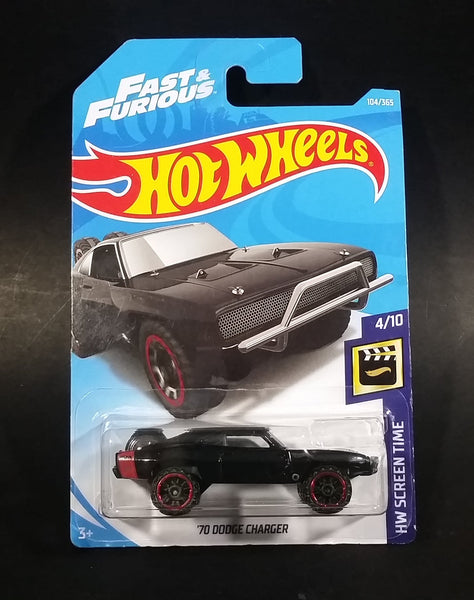 2018 Hot Wheels HW Screen Time '70 Dodge Charger Black Die Cast Toy Muscle Car Vehicle 104/365 - New Sealed - Treasure Valley Antiques & Collectibles