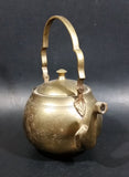 Beautifully Engraved Vintage Solid Brass Teapot Made in India - Treasure Valley Antiques & Collectibles