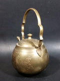 Beautifully Engraved Vintage Solid Brass Teapot Made in India - Treasure Valley Antiques & Collectibles