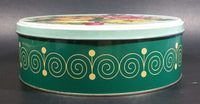 Vintage Round McVitie's Marigold Assorted Biscuits Floral Flowers Green Tin Container - Treasure Valley Antiques & Collectibles