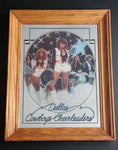 Vintage Dallas Cowboys Cheerleaders NFL Football Team Wood Framed Sports 11" x 14" Mirror - Treasure Valley Antiques & Collectibles