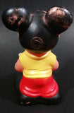 Vintage Walt Disney Productions Mickey Mouse Cartoon Character Yellow and Red 5" Rubber Toy - Treasure Valley Antiques & Collectibles