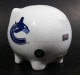 Vancouver Canucks NHL Ice Hockey White Ceramic Piggy Coin Bank - Official NHL Product - Treasure Valley Antiques & Collectibles