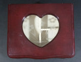 Secret Treasures Small Footed Wooden Jewelry Box with Flower Etched Heart Shaped Glass Hinged Lid - Treasure Valley Antiques & Collectibles
