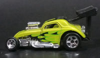 2009 Hot Wheels Modified Rides Fiat 500c Satin Green Turbo Flame Die Cast Toy Race Car Vehicle
