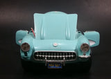 Vintage Burago 1957 Chevrolet Corvette Convertible Teal Aqua Blue 1/18 Scale Die Cast Model Toy Car Vehicle - Treasure Valley Antiques & Collectibles