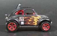 2002 Hot Wheels Baja Bug Volkswagen VW Beetle Matte Black w/ Flames Die Cast Toy Car Vehicle - Treasure Valley Antiques & Collectibles