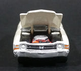 2003 Johnny Lightning 1971 Chevy Chevelle SS White w/ Black Stripes Die Cast Toy Car Vehicle w/ Opening Hood - Treasure Valley Antiques & Collectibles