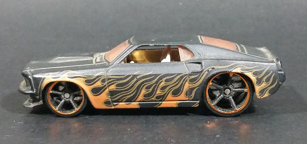 2008 Hot Wheels Heat Fleet '69 Mustang Flat Black w/ Flames Die Cast Toy Muscle Car Vehicle - Treasure Valley Antiques & Collectibles