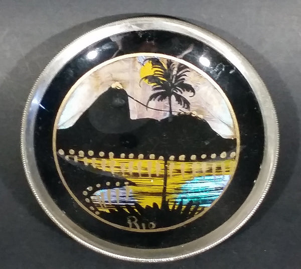 Vintage 1960s Rio Souvenir Pin Dish (Butterfly Wing) - Treasure Valley Antiques & Collectibles