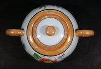Vintage Nagoya Japanese Lustreware Tri-Color Sugar Bowl w/ Lid - Treasure Valley Antiques & Collectibles