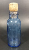 Antique Bromo-Seltzer Emerson Drug Co. 6" Light Cobalt Blue Corked Glass Medicine Bottle w/ Embossed Letters - Treasure Valley Antiques & Collectibles