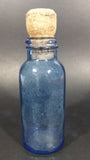 Antique Bromo-Seltzer Emerson Drug Co. 6" Light Cobalt Blue Corked Glass Medicine Bottle w/ Embossed Letters - Treasure Valley Antiques & Collectibles