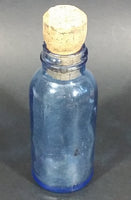 Antique Bromo-Seltzer Emerson Drug Co. 6" Light Cobalt Blue Corked Glass Medicine Bottle w/ Embossed Letters - Treasure Valley Antiques & Collectibles