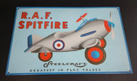 Rare Vintage Steelcraft Toys R.A.F. Spitfire Airplane Greatest In Play Value Embossed Metal Sign - AAA Signs Co. Coitsville, Ohio - Treasure Valley Antiques & Collectibles