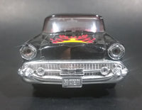 Vintage Majorette '57 Chevy Bel Air Black w/ Flames 1/34 Scale Die Cast Toy Model Car Vehicle w/ Opening Doors - Treasure Valley Antiques & Collectibles
