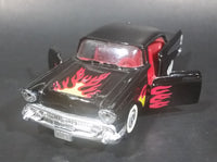 Vintage Majorette '57 Chevy Bel Air Black w/ Flames 1/34 Scale Die Cast Toy Model Car Vehicle w/ Opening Doors - Treasure Valley Antiques & Collectibles