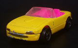 1992 Hot Wheels Mazda MX-5 Miata Convertible Yellow & Pink Die Cast Toy Sports Car Vehicle - Treasure Valley Antiques & Collectibles