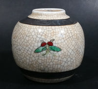Chinese Crackle Glaze Porcelain Ginger Jar Vase Birds Flowers No Lid - Treasure Valley Antiques & Collectibles